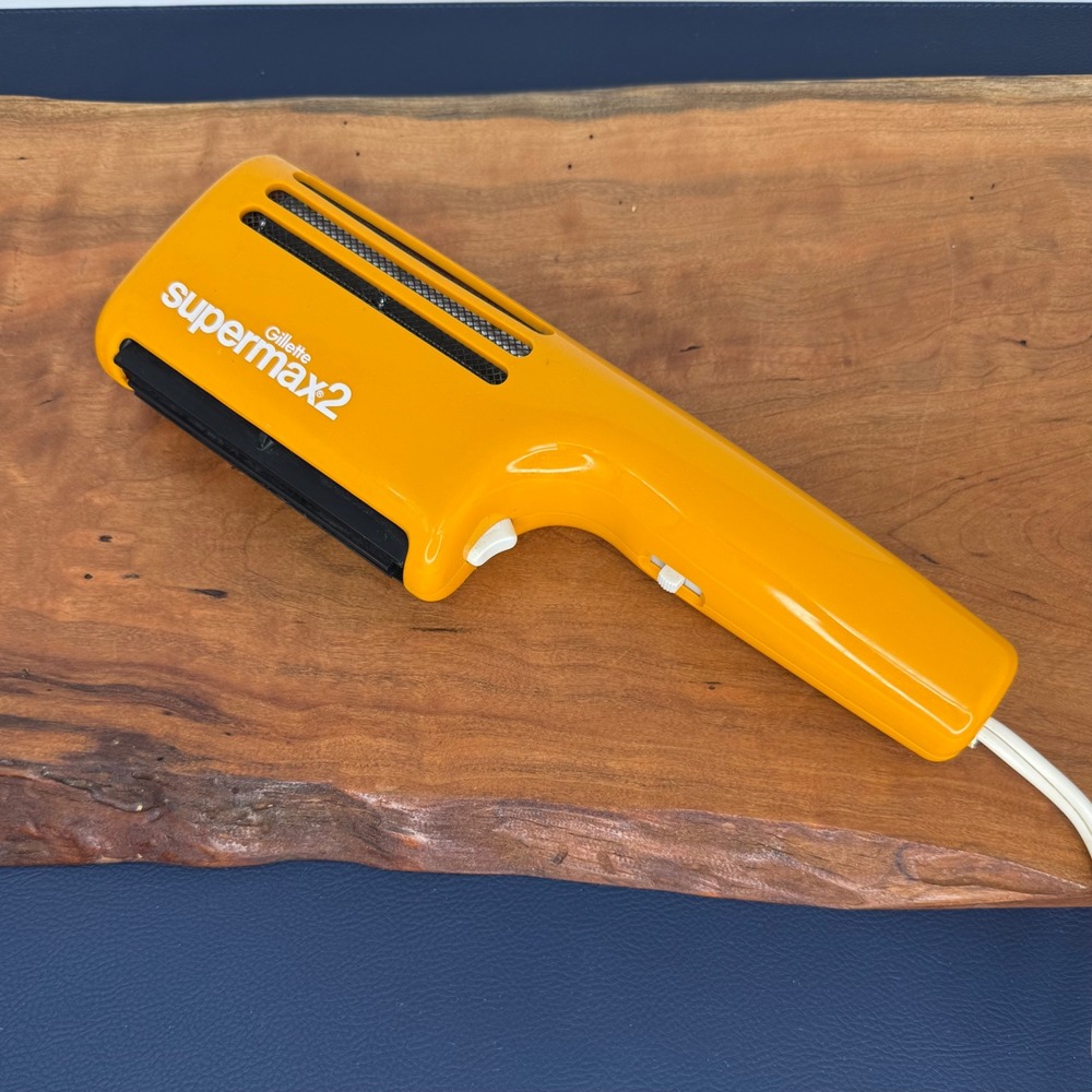 Vintage Gillette Supermax 2 Hair Dryer Yellow Model 918/919 800W 1970s Japan